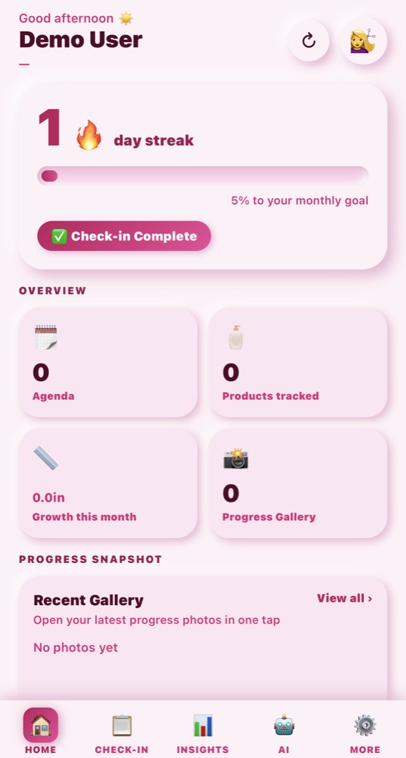 Blush Pink home screen